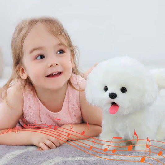 AI Premium robot Puppy | Walking, Barking & Tongue-Sticking for Kids' Stuffed Animal Toy Gift