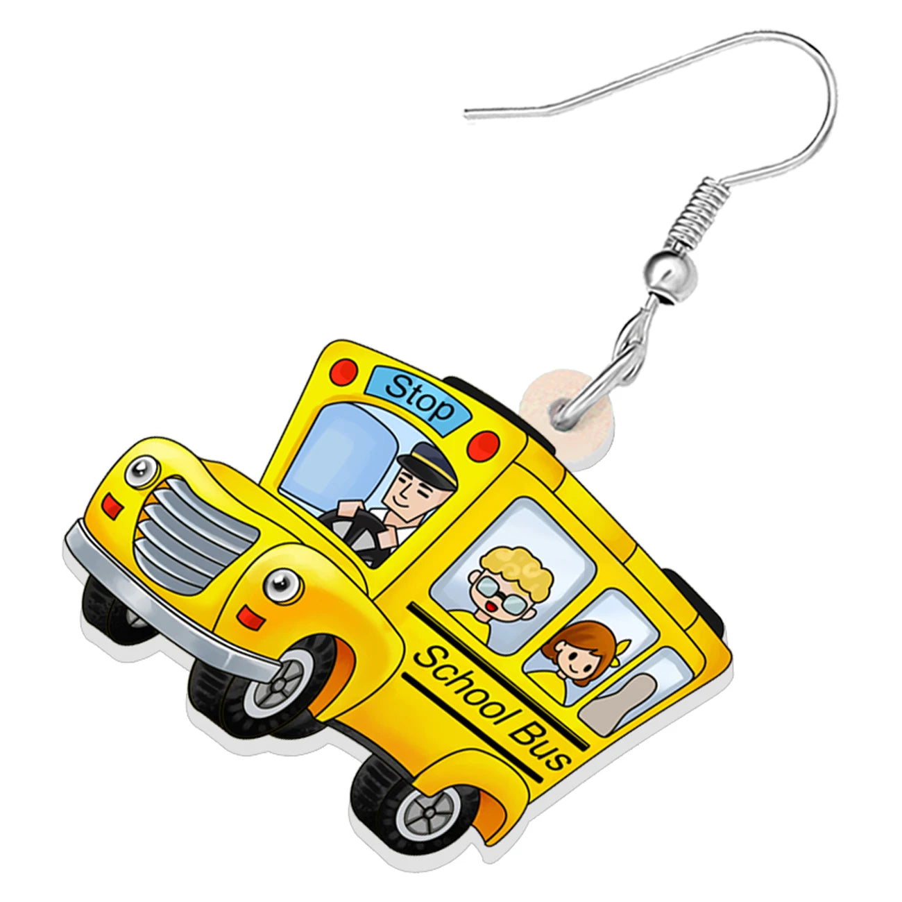 Cute School Bus Earrings for Teachers, Principals, Bus Drivers – Teacher Gift, Teacher Appreciation, Frizzle Style Earrings, Ms. Frizzle Costume