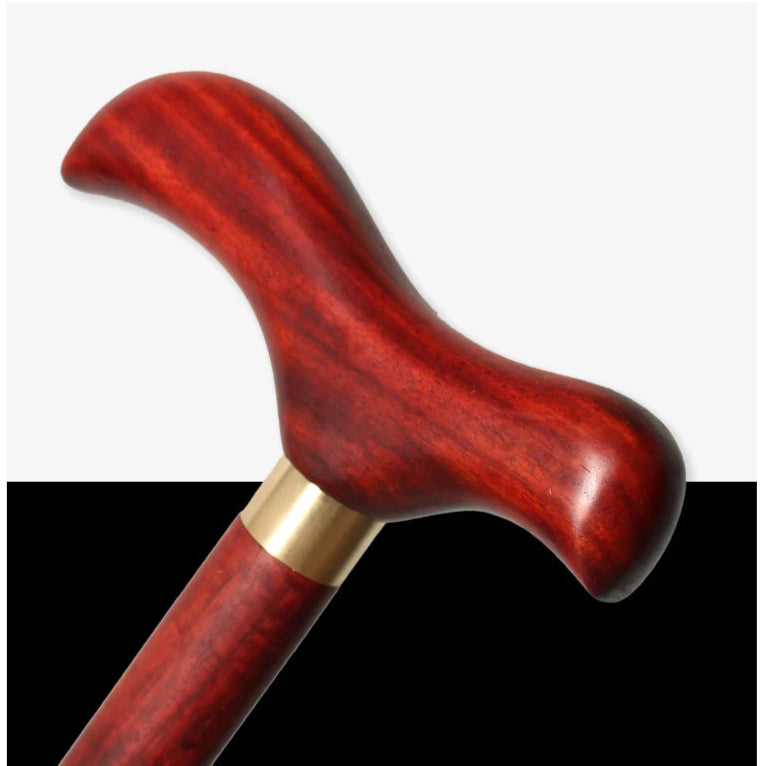 Luxury Red and Black Bird-Shaped Handle Walking Stick – African Wood Design