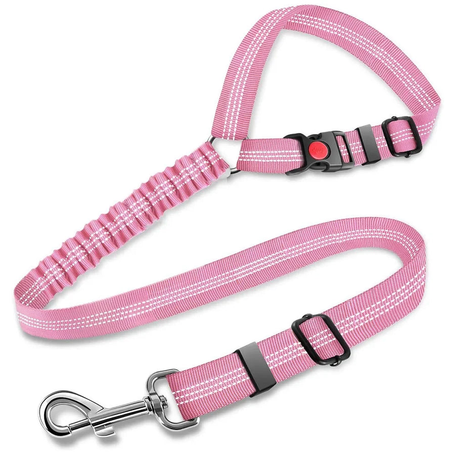 Dog Car Belt with 3-in-1 Design with Built-in Leash