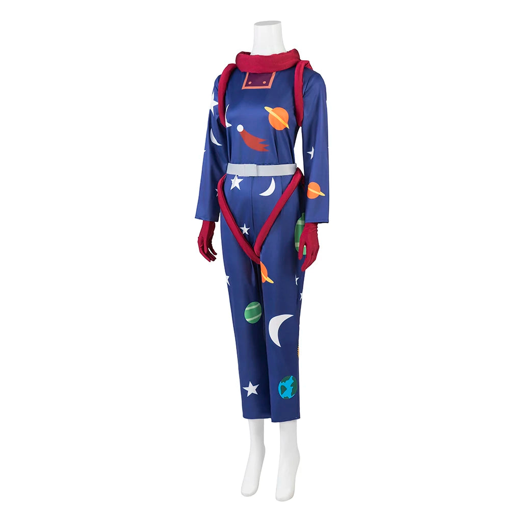 Magic School Bus Ms.Frizzle Cosplay Space Jumpsuit Women Novelty 3D Printed Galaxy Space Bodysuit Halloween Teacher Rompers Suit