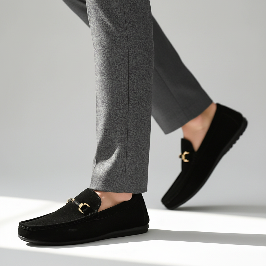 Bellano | Men's Suede-Look Buckle Loafers