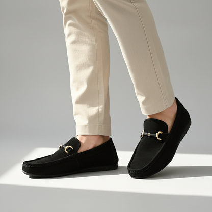 Bellano | Men's Suede-Look Buckle Loafers