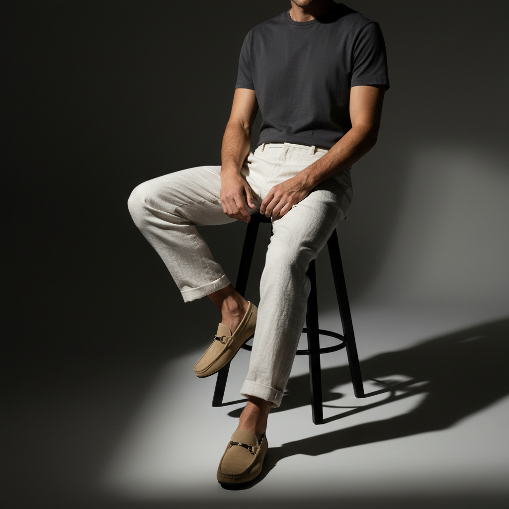 Bellano | Men's Suede-Look Buckle Loafers
