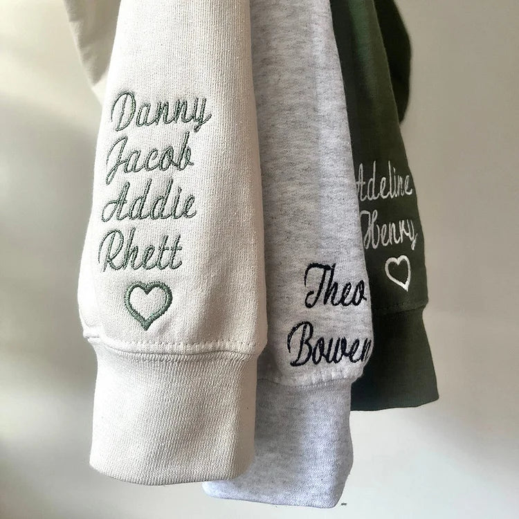 Custom Mama Sweatshirt With Kids Names Sleeve