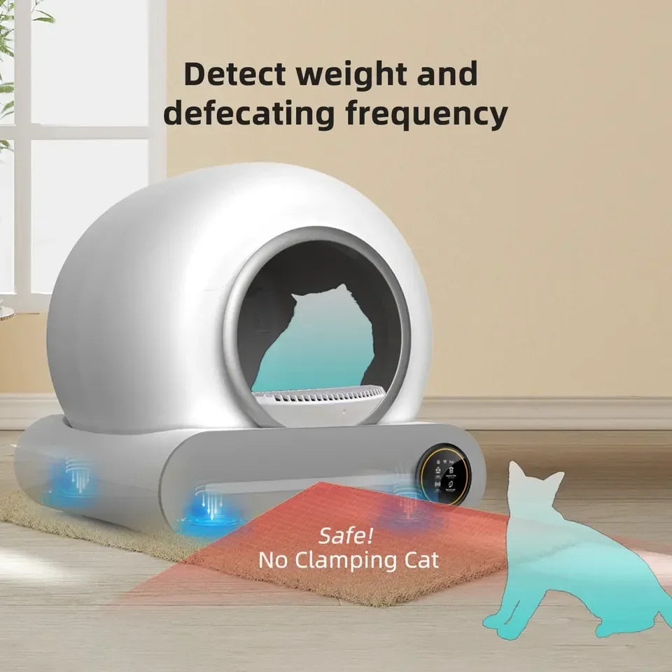 Automatic Self-Cleaning Smart Cat Litter Box 65L App Control Pet Cat Toilet with Ionic Deodorizer