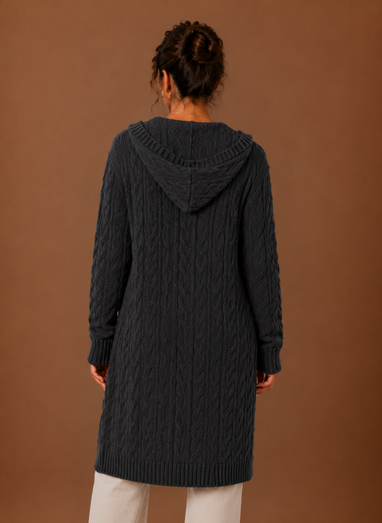 Wilder | Hooded Cable Knit Cardigan