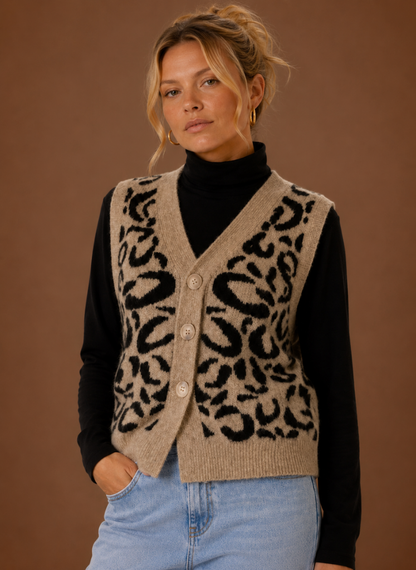 Marguerite | Leopard Sweater Vest