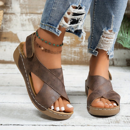 Women's Black Wedge Sandals | Cushioned Platform Design for All-Day Comfort 4