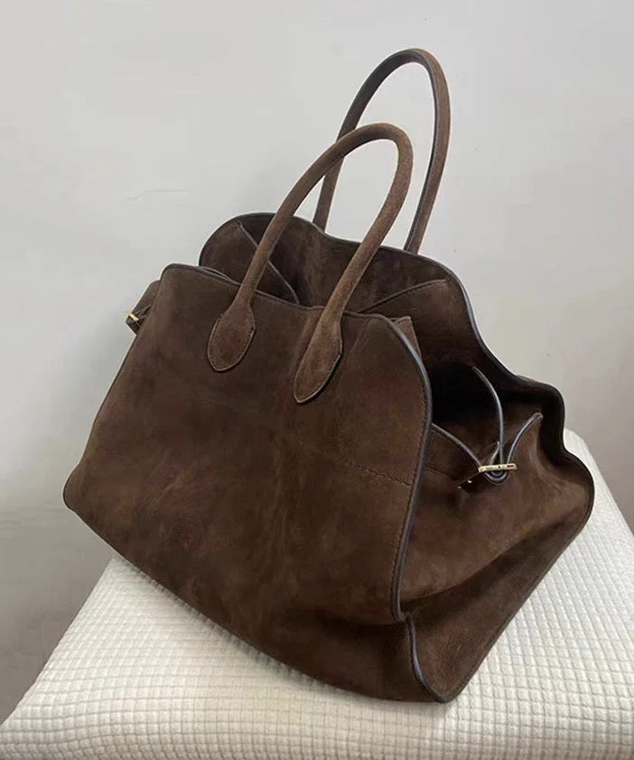 Women's Brown Faux Suede Tote Bag | Spacious Stylish Handbag for Everyday Use 1