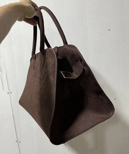 Women's Brown Faux Suede Tote Bag | Spacious Stylish Handbag for Everyday Use 2