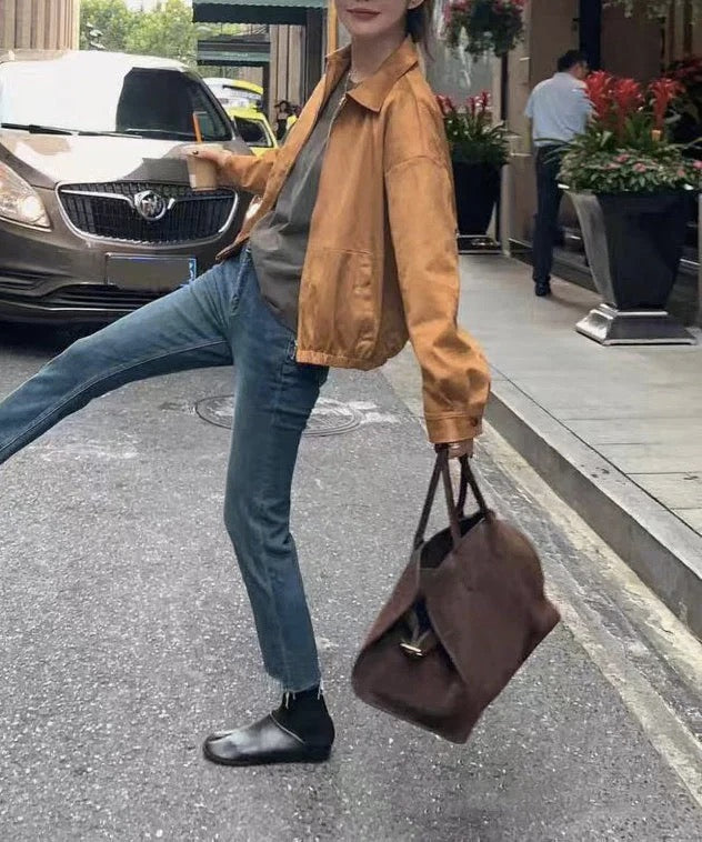 Women's Brown Faux Suede Tote Bag | Spacious Stylish Handbag for Everyday Use 4