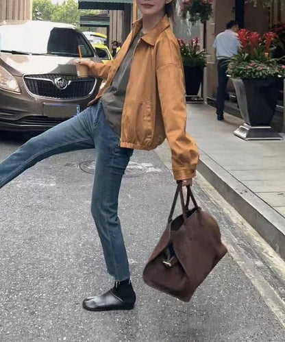 Women's Brown Faux Suede Tote Bag | Spacious Stylish Handbag for Everyday Use 4