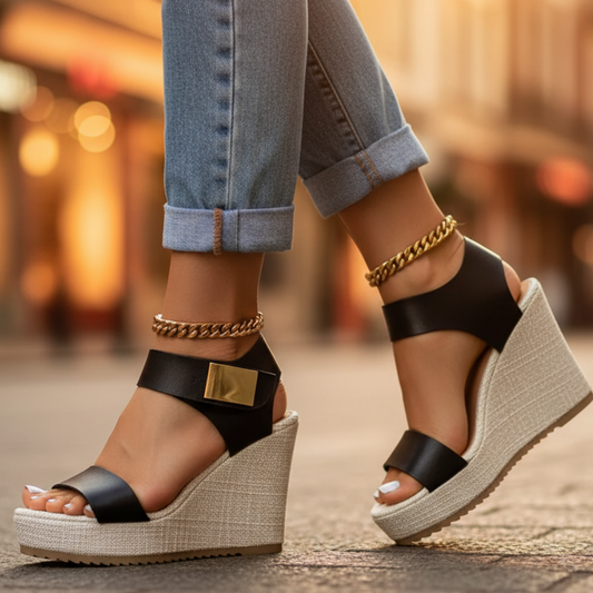 Women's Colorblock Orthopedic Platform Sandals | Comfortable Wedge Shoes for Summer 0