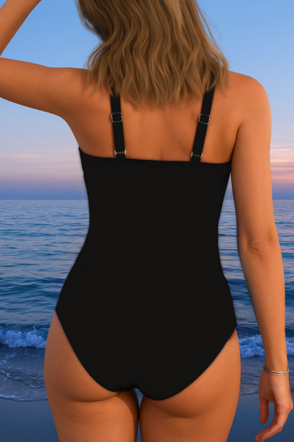 Women's Colorful Printed One Piece Swimsuit | Elegant Tummy Control Surplice Design 3