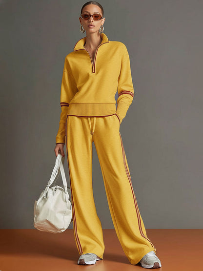 Women's Comfortable Cotton-Blend Hoodie and Sweatpants Set | Retro Sporty Loose Fit Athletic Outfit 10