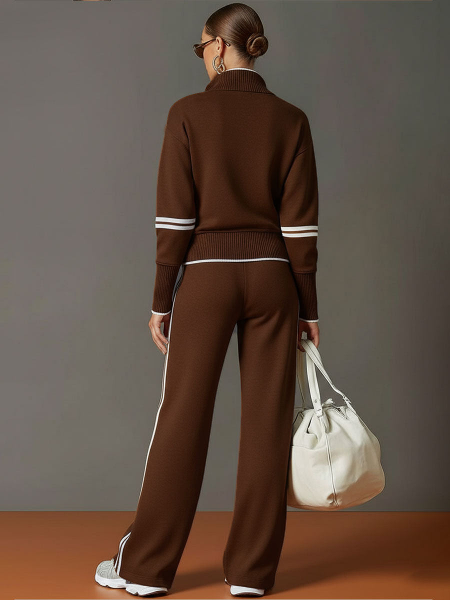 Women's Comfortable Cotton-Blend Hoodie and Sweatpants Set | Retro Sporty Loose Fit Athletic Outfit 8