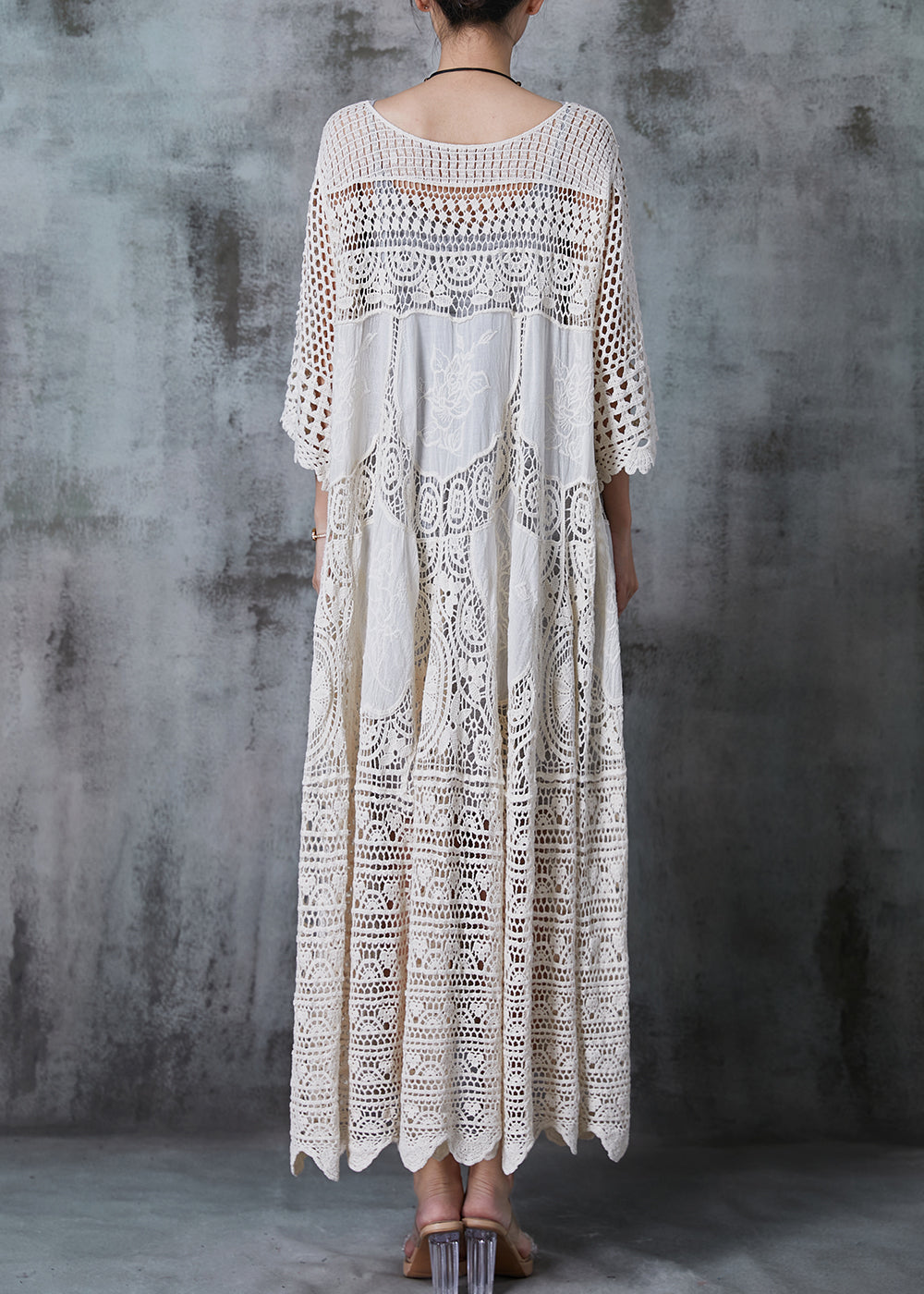 Women's Cotton Blend Lace Maxi Dress | Elegant Oversized Summer Outfit 3