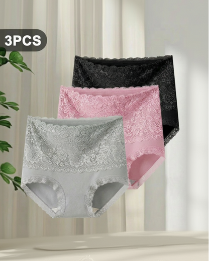 Women's Cotton Lace Briefs | Soft High-Waist Elegant Underwear | Breathable Comfort Lingerie 0