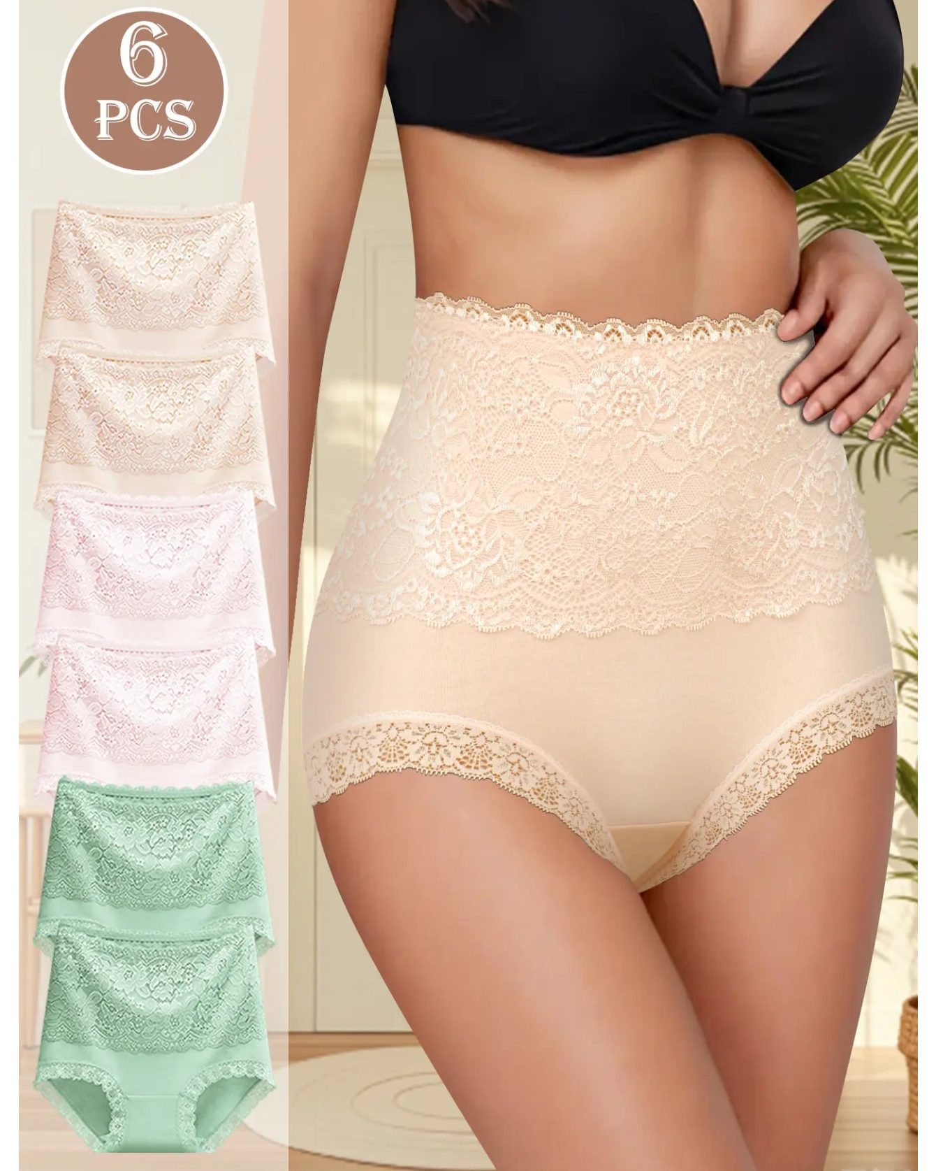 Women's Cotton Lace Briefs | Soft High-Waist Elegant Underwear | Breathable Comfort Lingerie 2