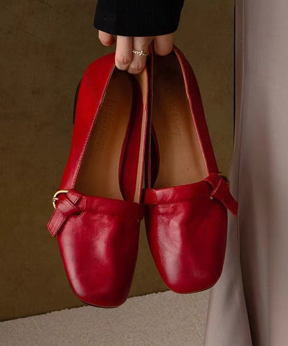 Women's Cowhide Leather Flat Shoes | Comfortable Splicing Design for Everyday Wear 0