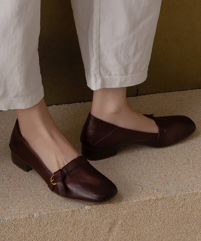 Women's Cowhide Leather Flat Shoes | Comfortable Splicing Design for Everyday Wear 1