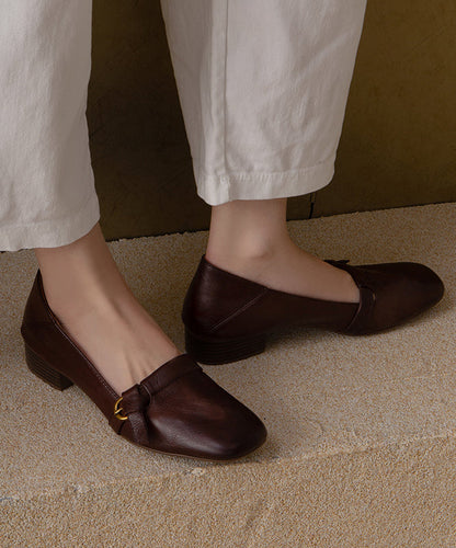 Women's Cowhide Leather Flat Shoes | Comfortable Splicing Design for Everyday Wear 1