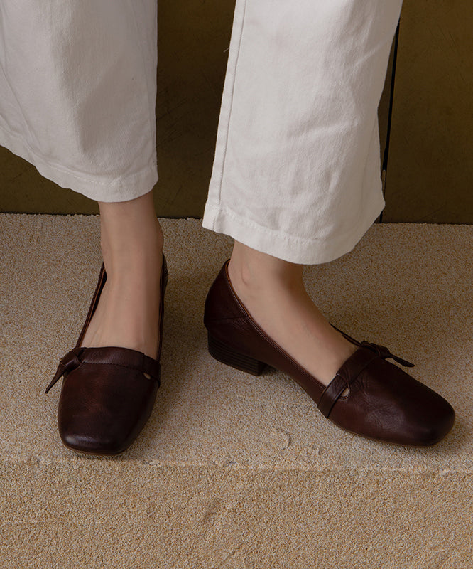 Women's Cowhide Leather Flat Shoes | Comfortable Splicing Design for Everyday Wear 3