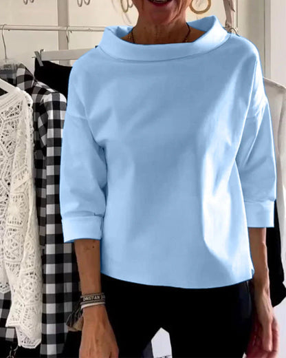 Women's Elegant Cowl Neck Top | Relaxed Fit 3/4 Sleeve Blouse for Women 1