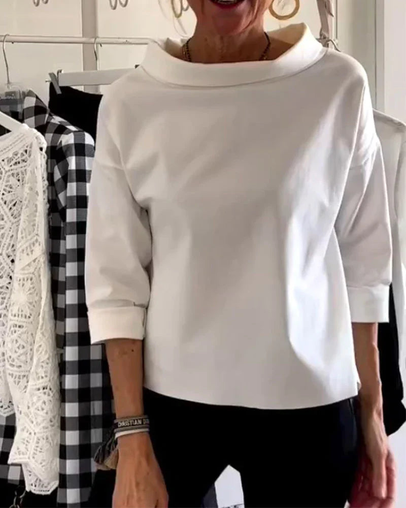 Women's Elegant Cowl Neck Top | Relaxed Fit 3/4 Sleeve Blouse for Women 3