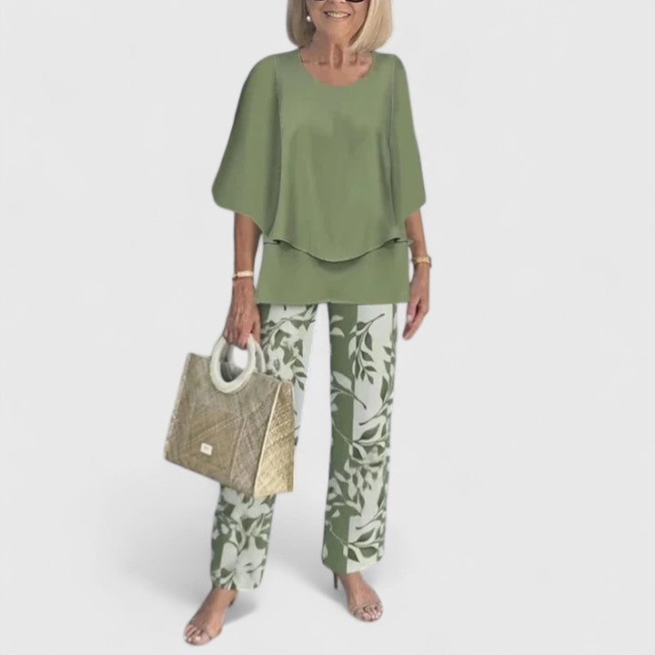 Women's Elegant Fabric Two-Piece Set | Stylish Plus Size Outfit for All Occasions 0