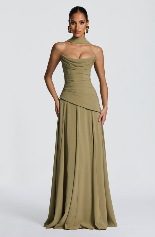 Women's Elegant Satin Maxi Dress | Chic Strapless Formal Gown for Spring 0