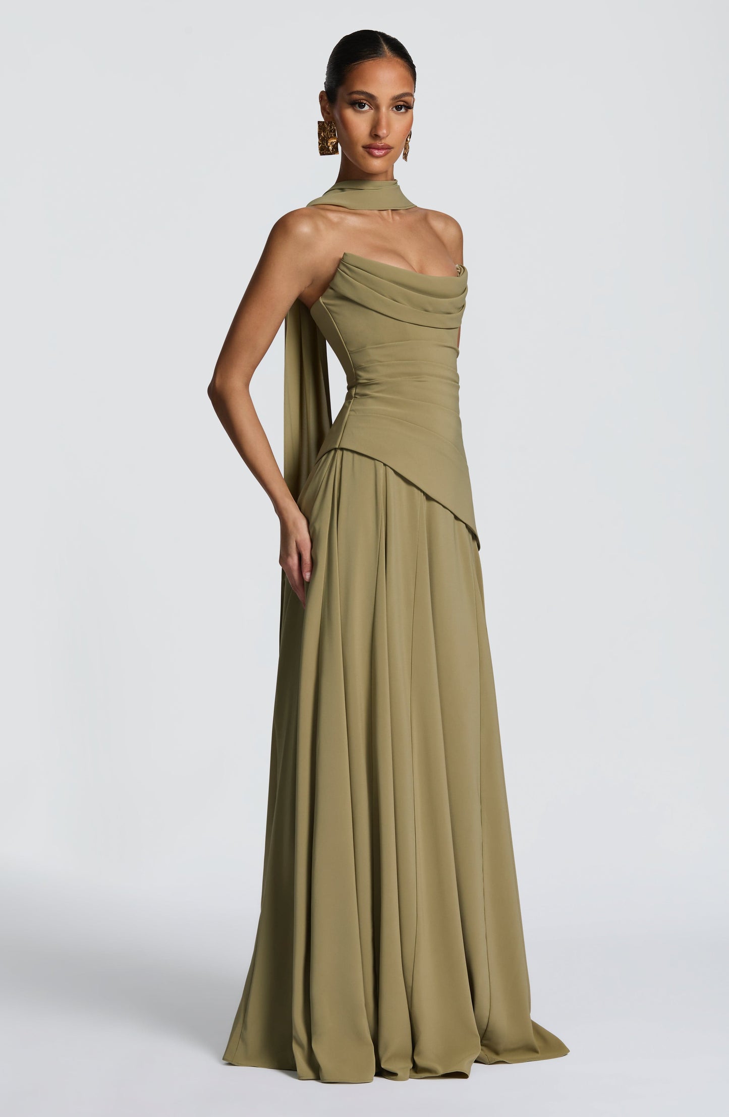 Women's Elegant Satin Maxi Dress | Chic Strapless Formal Gown for Spring 1