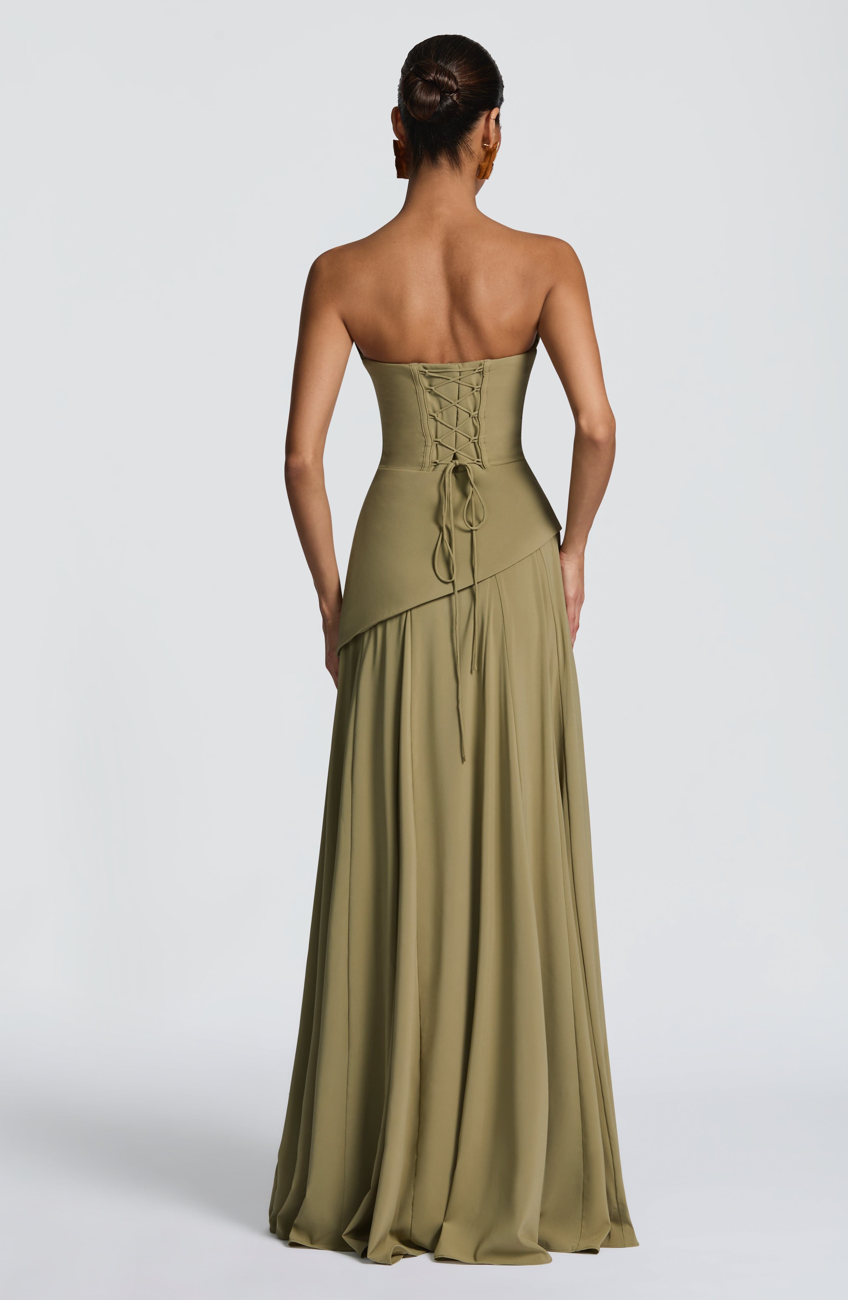Women's Elegant Satin Maxi Dress | Chic Strapless Formal Gown for Spring 2
