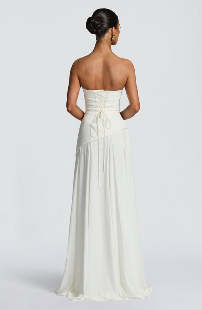 Women's Elegant Satin Maxi Dress | Chic Strapless Formal Gown for Spring 4