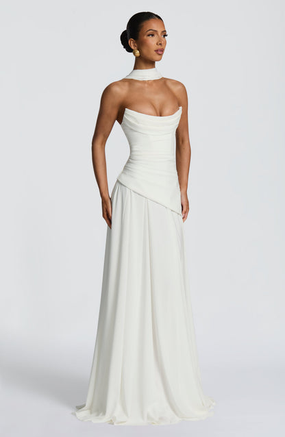 Women's Elegant Satin Maxi Dress | Chic Strapless Formal Gown for Spring 5