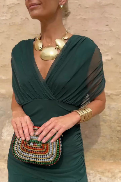 Women's Elegant V-Neck Maxi Dress | Fluid Summer Evening Gown 6