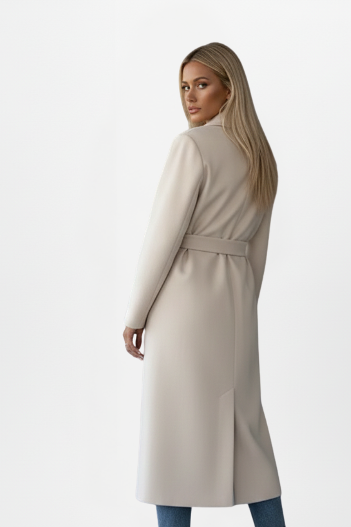 Women's Elegant Wool Blend Long Coat | Classic Double-Breasted Winter Overcoat 3