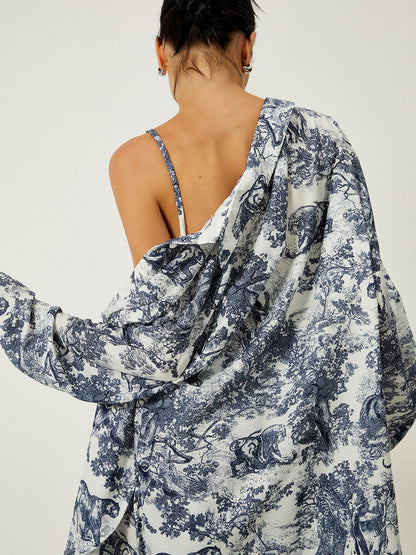 Women's Floral Print Polyester 3-Piece Shorts Set | Breezy Summer Outfit 2