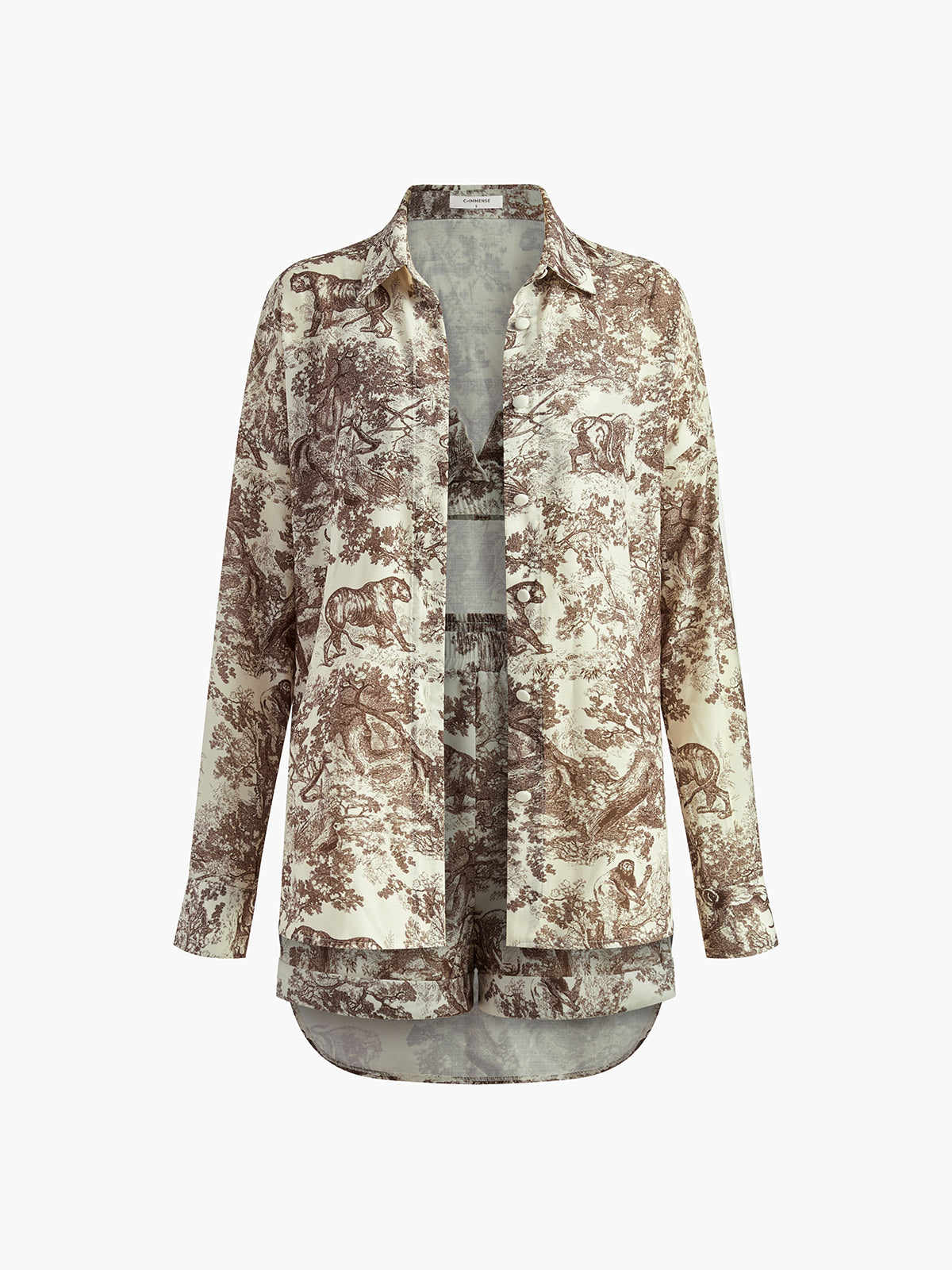 Women's Floral Print Polyester 3-Piece Shorts Set | Breezy Summer Outfit 7