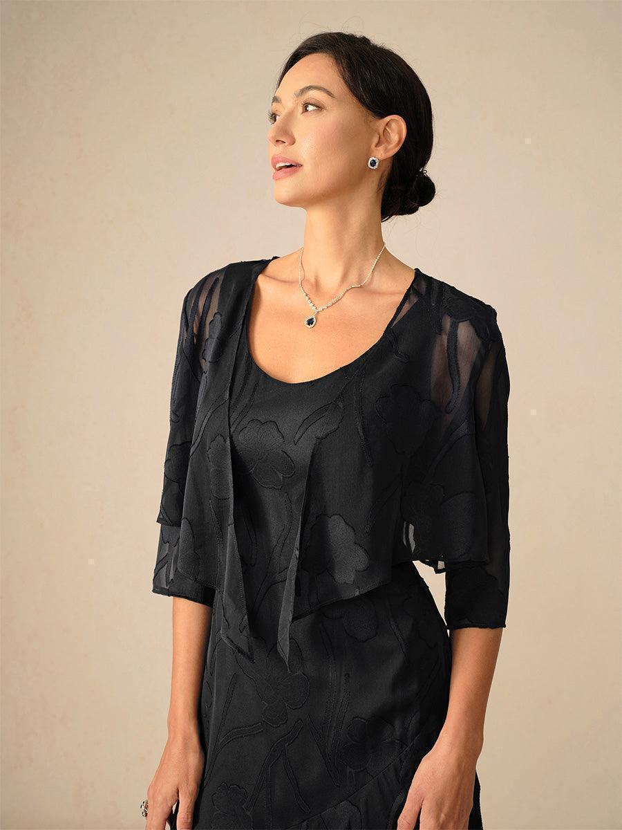Women's Floral Sheer Chiffon Cardigan | Elegant Lightweight Short Layering Shrug 13