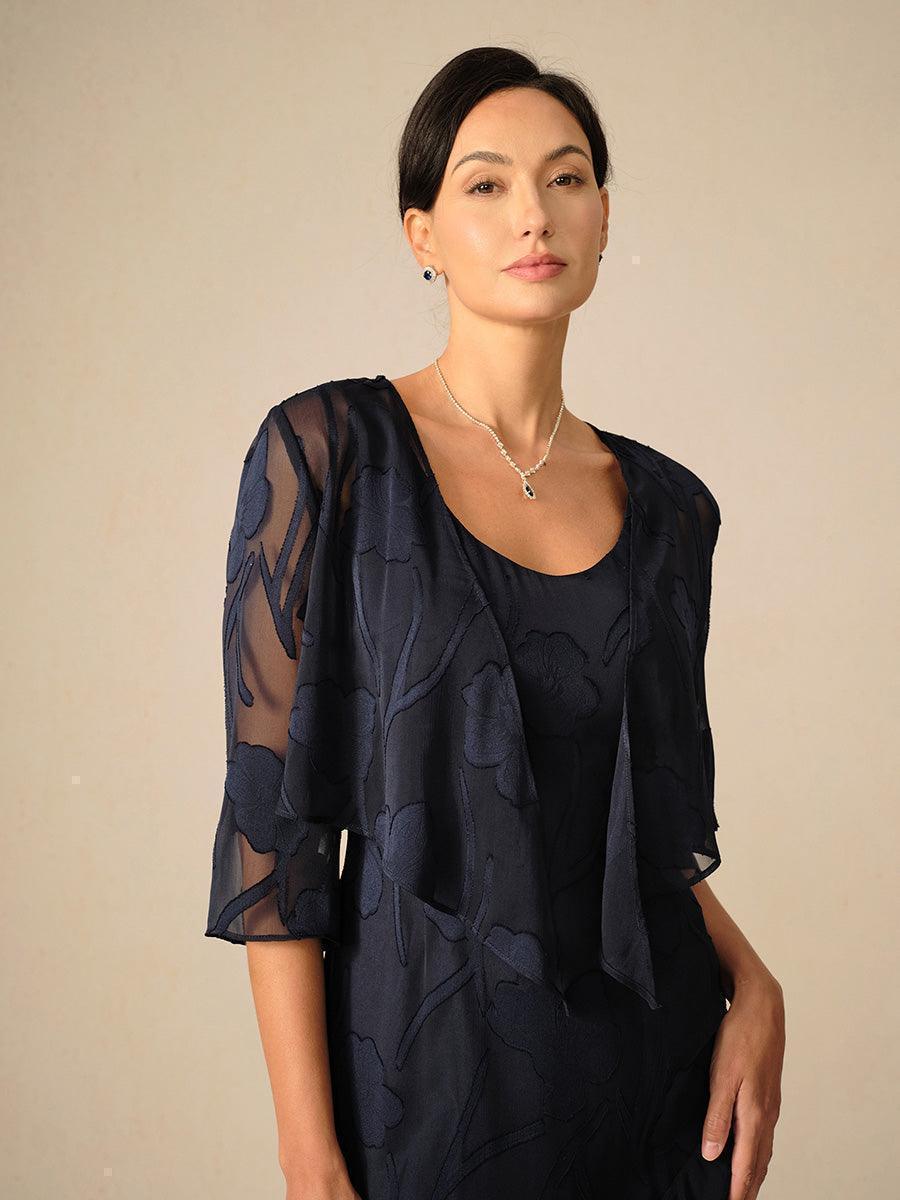 Women's Floral Sheer Chiffon Cardigan | Elegant Lightweight Short Layering Shrug 4