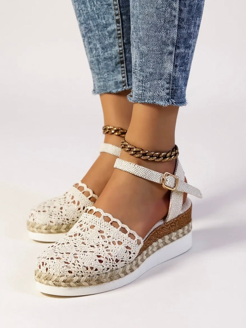 Women's Handcrafted Crochet Platform Sandals | Elegant Boho Chic Summer Footwear 0