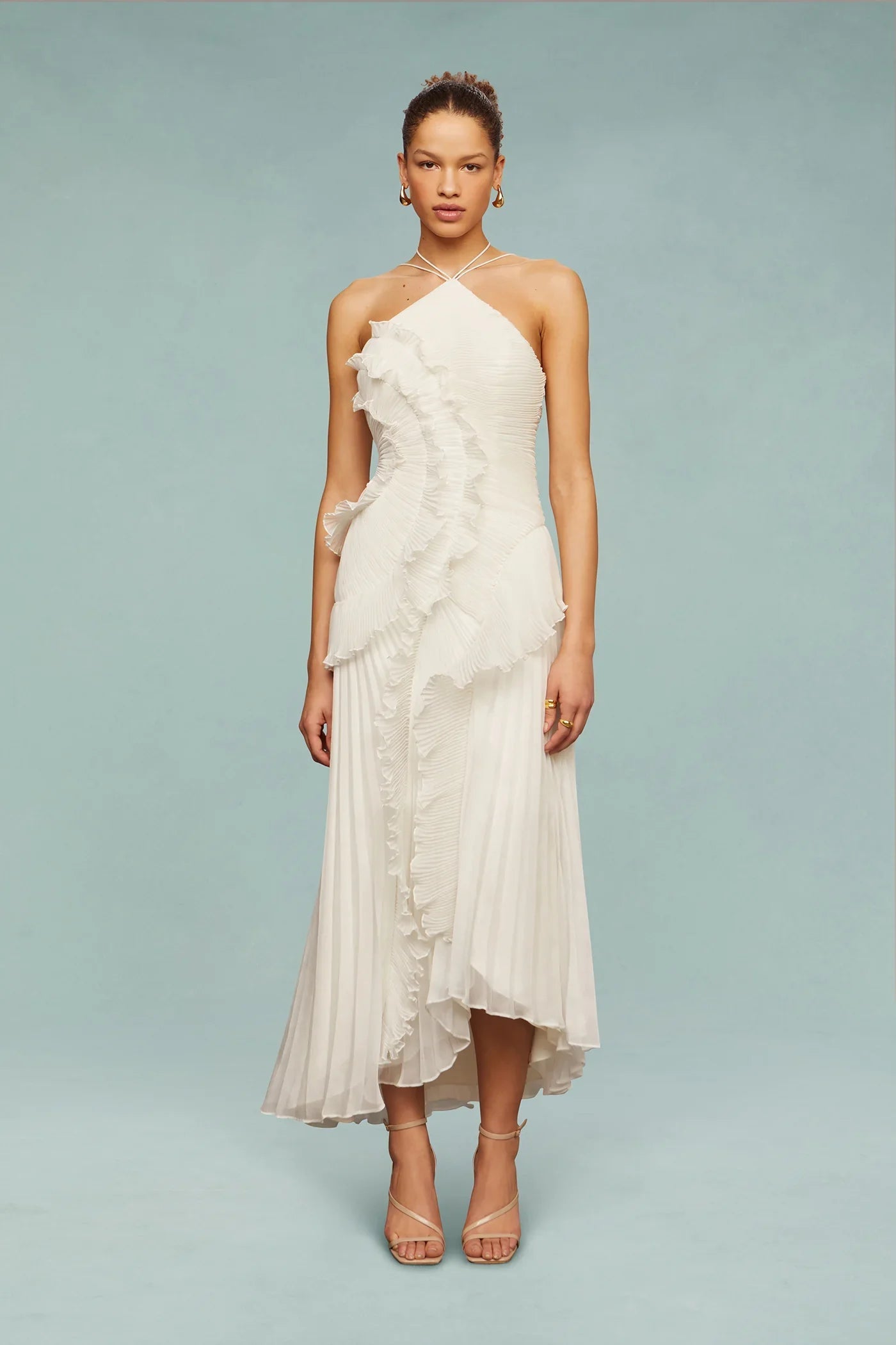 Women's Lightweight Pleated Maxi Dress | Elegant Ruffle Summer Formal Gown 4