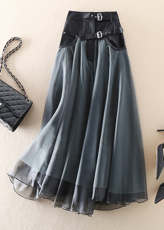 Women's Lightweight Tulle Midi Skirt | Elegant Patchwork Spring Fashion 1