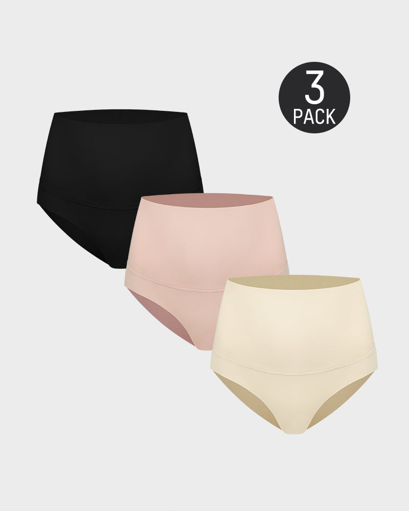 Women's Nylon Spandex Seamless Underwear | High-Waisted Tummy Control Briefs 0