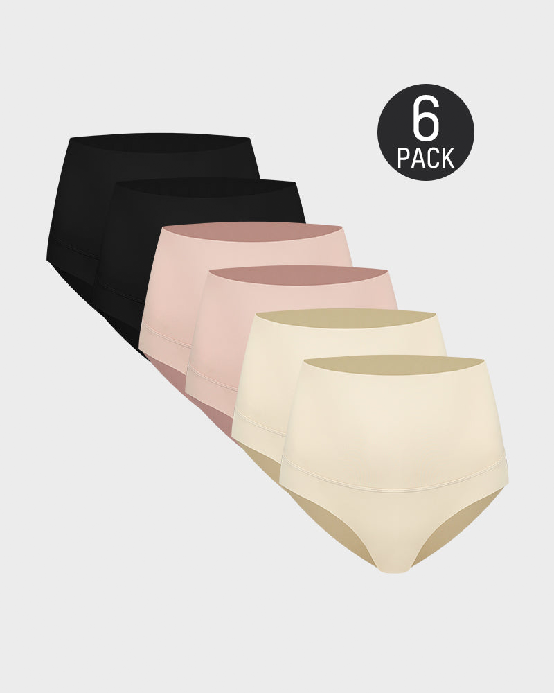Women's Nylon Spandex Seamless Underwear | High-Waisted Tummy Control Briefs 2