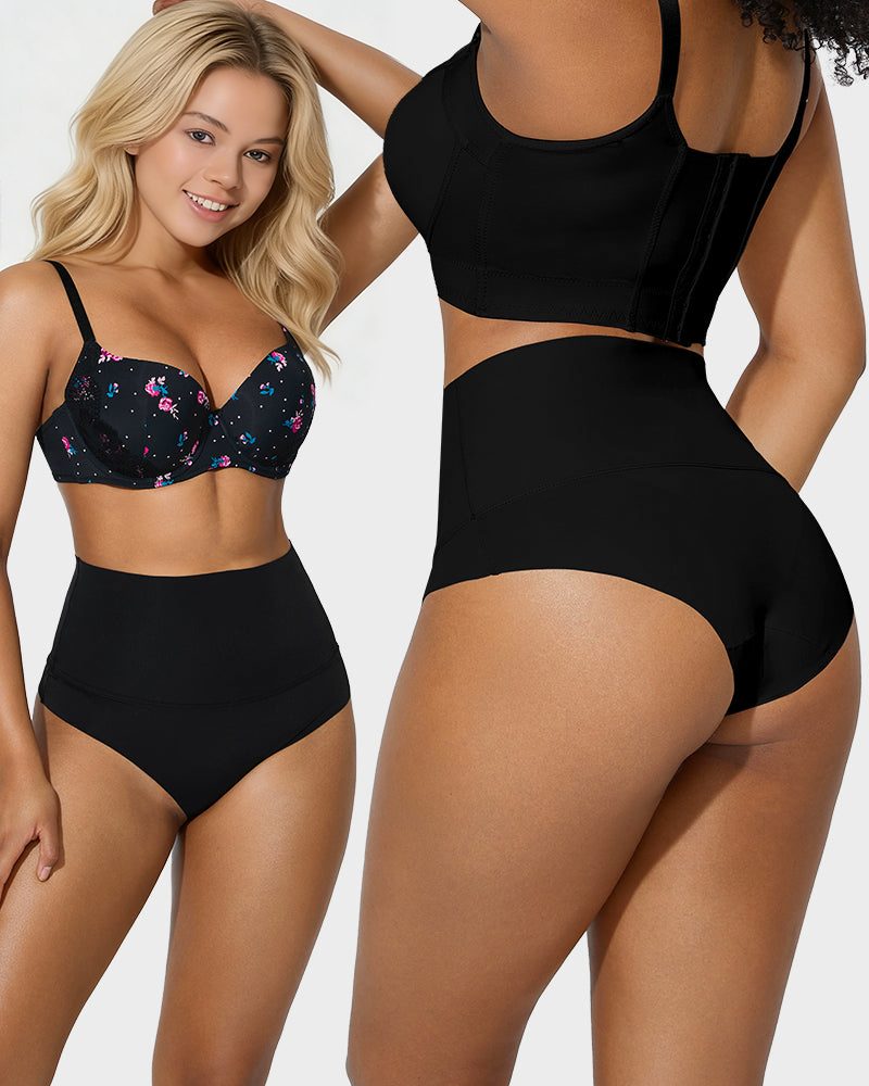 Women's Nylon Spandex Seamless Underwear | High-Waisted Tummy Control Briefs 3