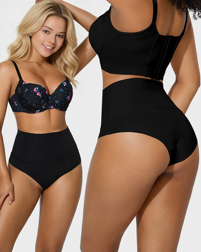 Women's Nylon Spandex Seamless Underwear | High-Waisted Tummy Control Briefs 3