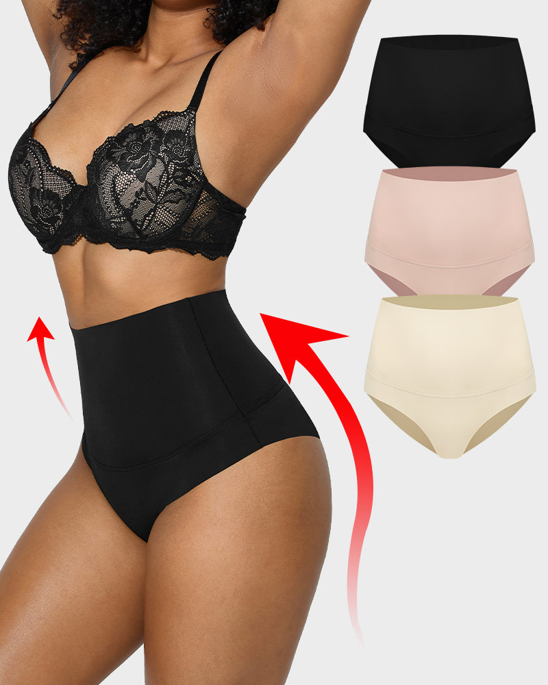 Women's Nylon Spandex Seamless Underwear | High-Waisted Tummy Control Briefs 5